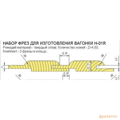 Фрезы для радиусной евровагонки H-01R